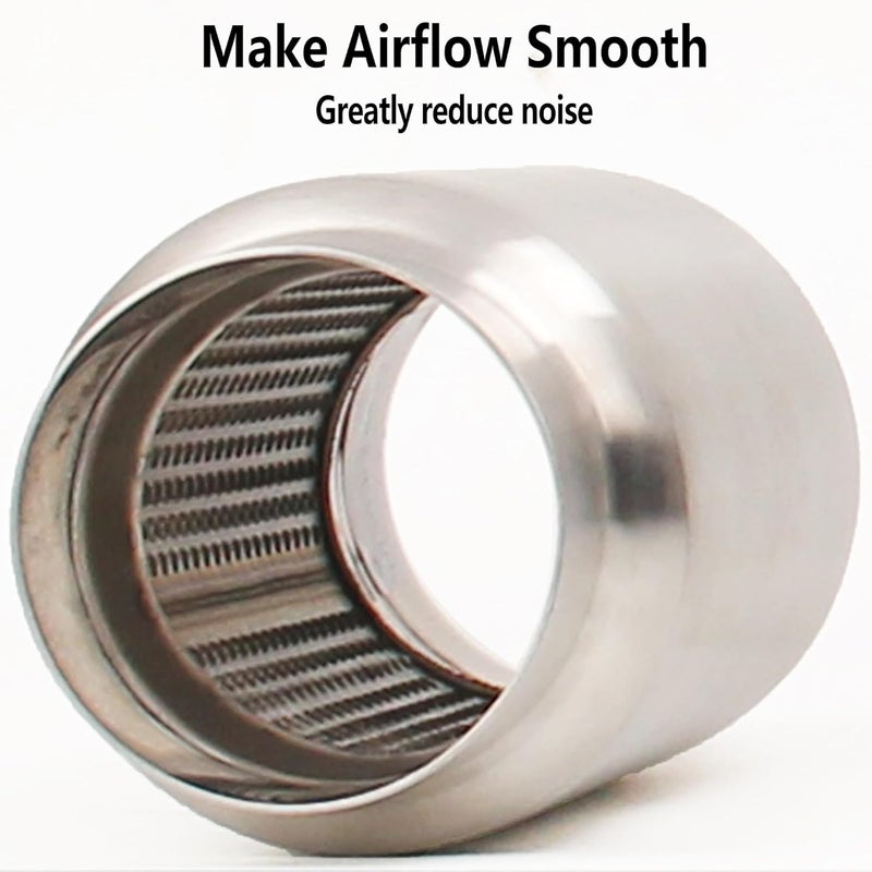 Leadgee 3" Inlet & Outlet Exhaust Resonator, 9" Overall Length Center Straight Through Stainless Steel Muffler,Polished - Image 3